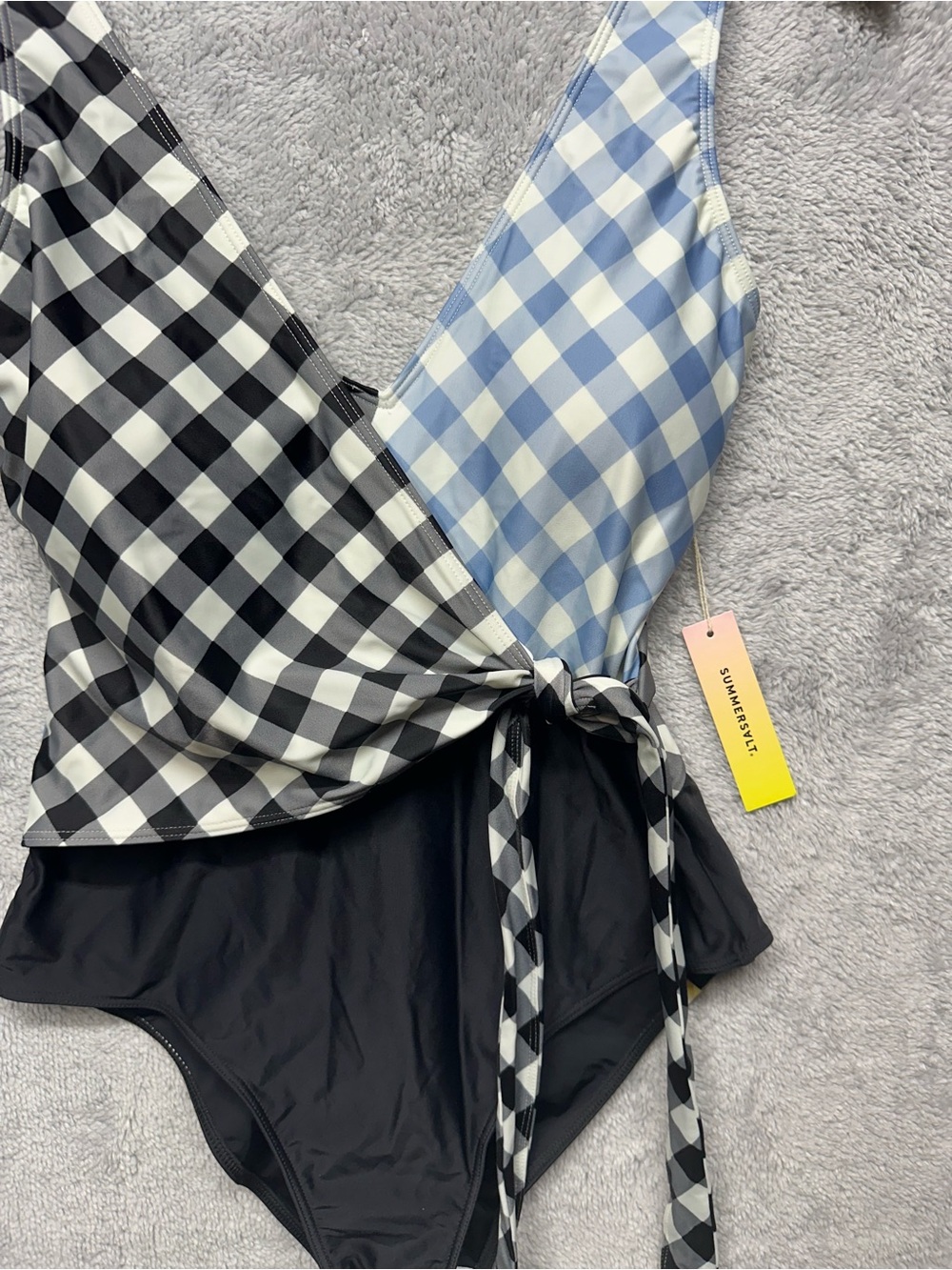 Summersalt Gingham Wrap Tie Swimsuit - Picture 4 of 11